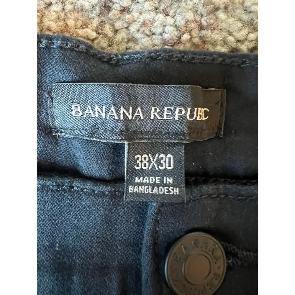NWT Men's Banana Republic 5-Pocket Twill Pant, 38x30, Black, Slim Fit, Stretch